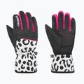 Rękawice narciarskie dziecięce Reusch Alan Junior white/grey leopard