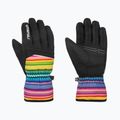 Rękawice narciarskie dziecięce Reusch Alan Junior black/multicolour lines