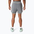 Spodenki do biegania męskie ASICS Road 2N1 5IN clay grey/steel grey/illuminate green 3