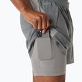 Spodenki do biegania męskie ASICS Road 2N1 5IN clay grey/steel grey/illuminate green 5
