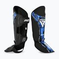 Ochraniacze na piszczele i stopy RDX Instep New Aura F17 Shin black/blue 2