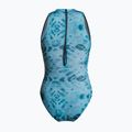 Strój pływacki jednoczęściowy damski ZONE3 High Neck Costume teal tie dye 2