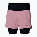 Spodenki do biegania damskie Mizuno Trail Multipocket 2in1 rose elegance