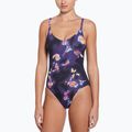 Strój pływacki jednoczęściowy damski Nike Floral Blur V-Neck black