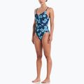 Strój pływacki jednoczęściowy damski Nike Poppy Print V-Neck midnight navy 2