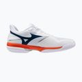Buty do tenisa męskie Mizuno Wave Exceed Court AC white/insignia blue/orange 9