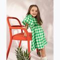 Sukienka dziecięca KID STORY Lniana green grid 4