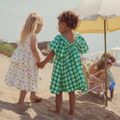 Sukienka dziecięca KID STORY Lniana green grid 8