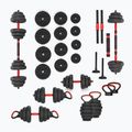 Zestaw ciężarów HMS SGN120 Pro Set 6W1 20 kg czarny/czerwony