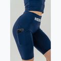 Spodenki treningowe damskie NEBBIA High Waisted Biker 10″ Gym Therapy dark blue 4