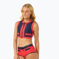 Góra od stroju kąpielowego Rip Curl Coco Short Sleeve Vest red/dark blue 5