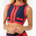 Góra od stroju kąpielowego Rip Curl Coco Short Sleeve Vest red/dark blue 6