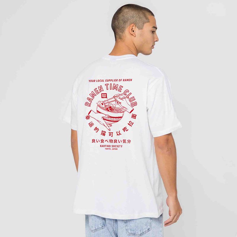 Koszulka męska Kaotiko Washed Suara Ramen white 2