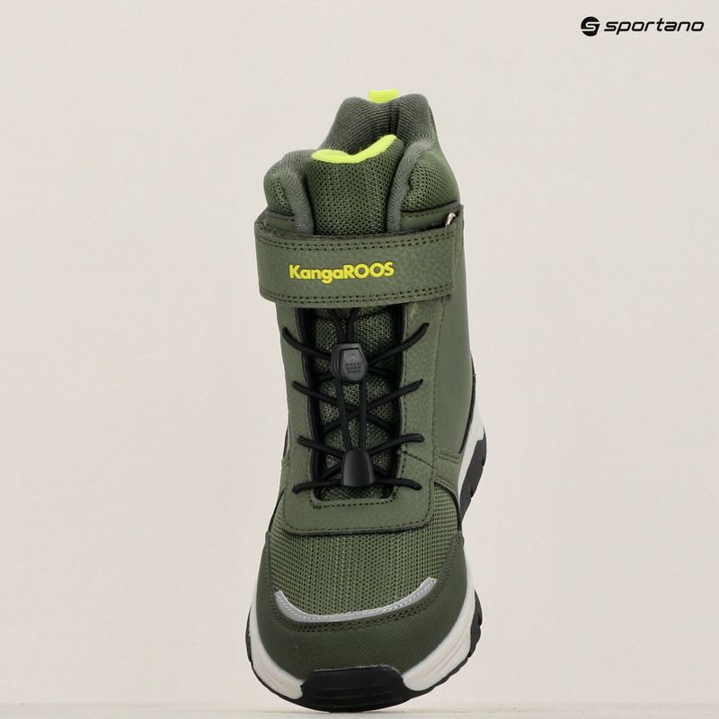 Śniegowce juniorskie KangaROOS K-MJ Edison EV RTX SL olive/limetta dino 10