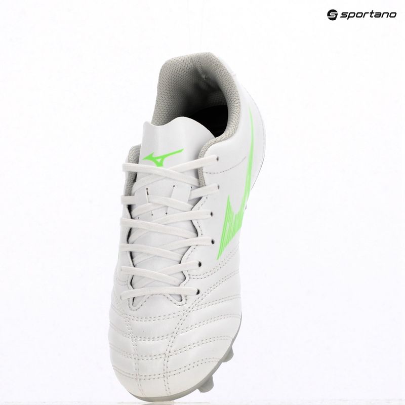 Buty piłkarskie dziecięce Mizuno Monarcida Neo III Select Jr Md white/neon green 9