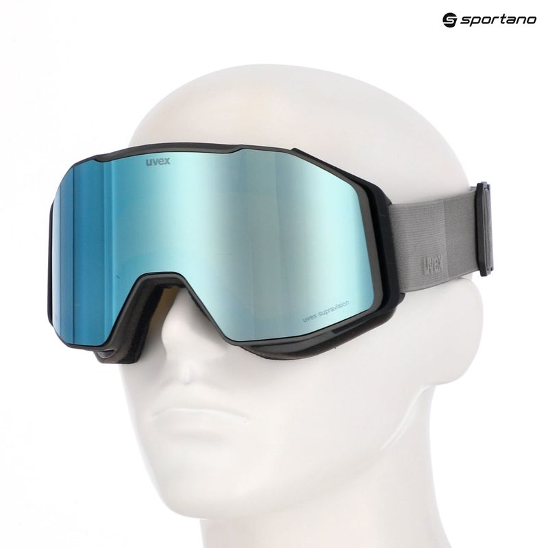 Gogle narciarskie UVEX Gravity FM rhino matt/mirror ice/green/clear 6