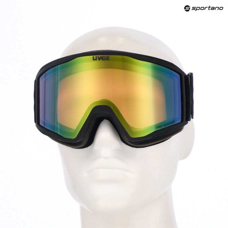 Gogle narciarskie Uvex Blast V black matt/vario green mirror 10