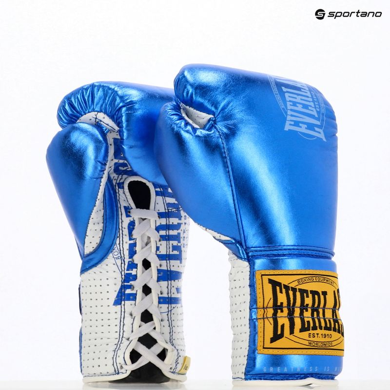Rękawice bokserskie Everlast Fight Leather blue 9