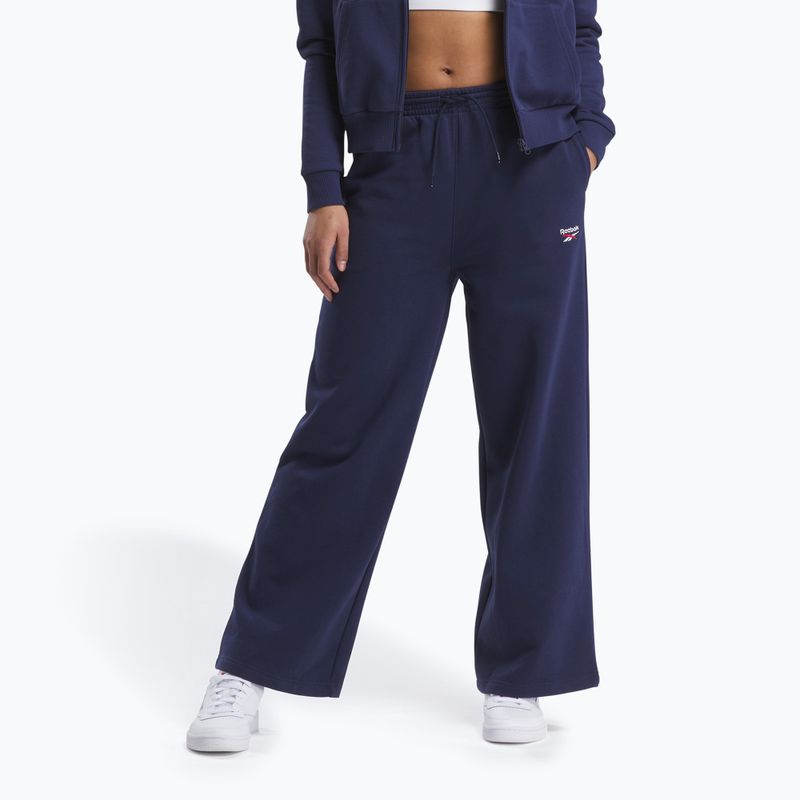 Spodnie damskie Reebok Identity Small Logo Fleece WIde Leg vector navy