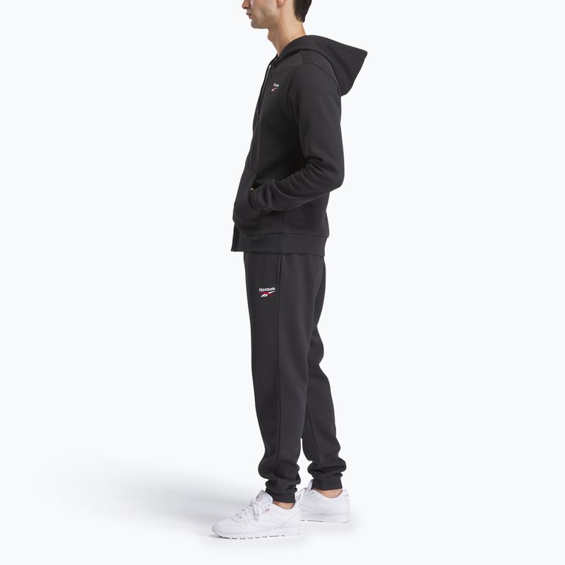 Bluza męska Reebok Identity SL Fleece FZ black/white/vector red 2