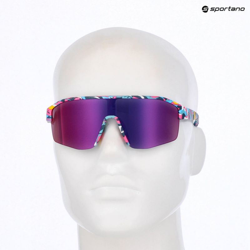 Okulary przeciwsłoneczne Red Bull SPECT Dundee matt blue-pink pattern/smoke pink-yellow mirror 7