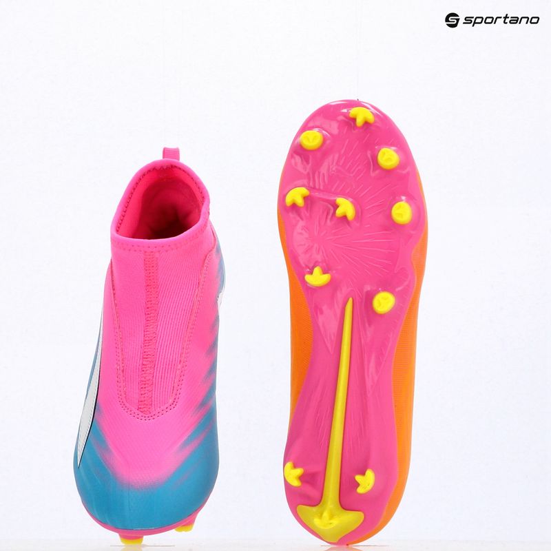 Buty piłkarskie dziecięce PUMA Ultra 6 Match+ LL FG/AG Jr poison pink/puma wht/sun stream/bright aqua/puma blk 9