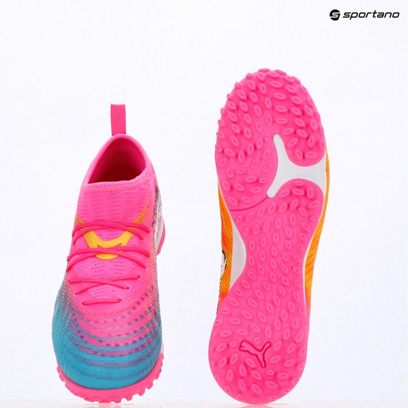 Buty piłkarskie dziecięce PUMA Future 9 Match TT + Mid Jr poison pink/puma wht/sun stream/bright aqua/puma blk 14