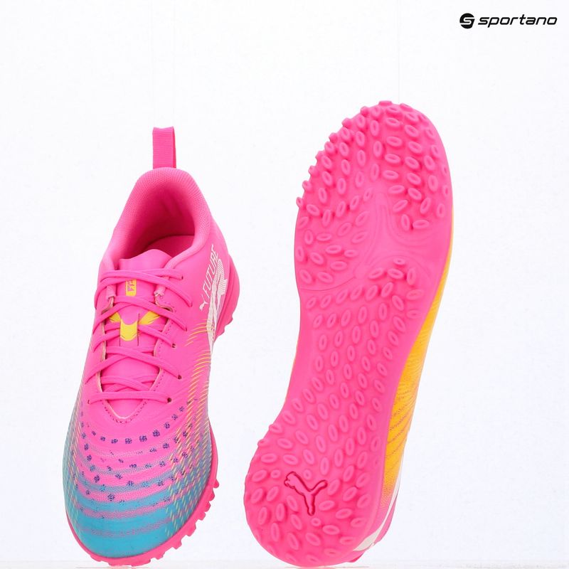 Buty piłkarskie dziecięce PUMA Future 9 Play TT poison pink/puma wht/sun stream/bright aqua/puma blk 9