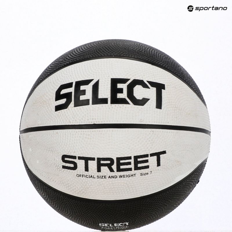 Piłka do koszykówki dziecięca SELECT Basketball Street v23 white/black rozmiar 7 6