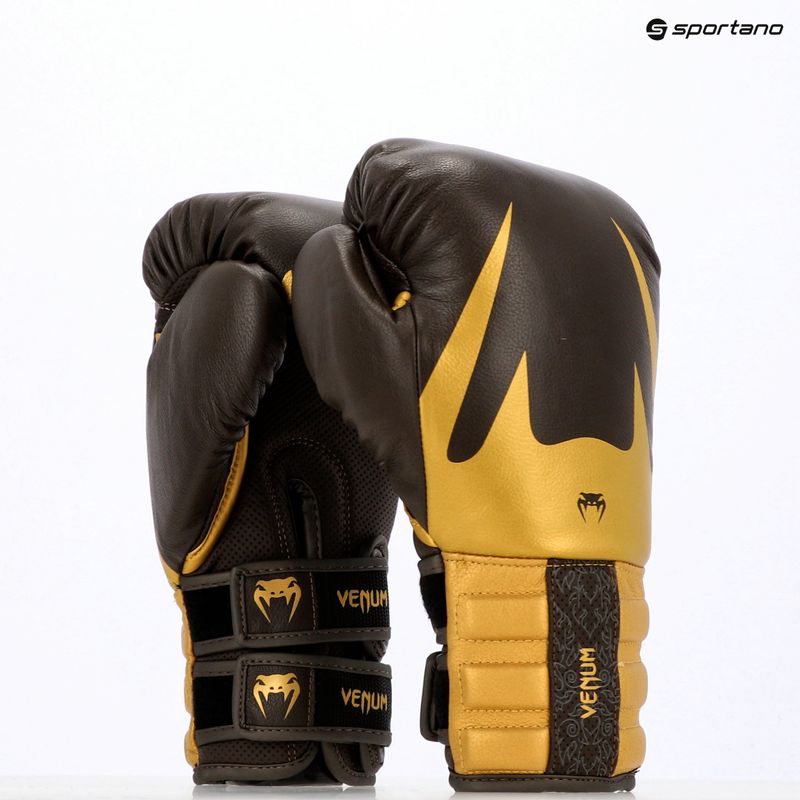 Rękawice bokserskie Venum Reverso Boxing chocolate/gold 19