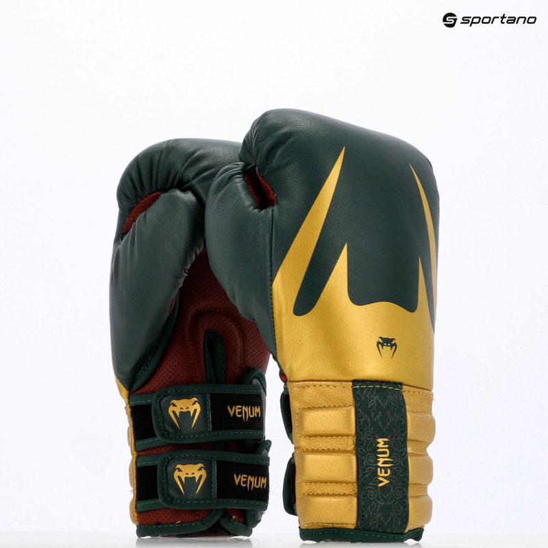 Rękawice bokserskie Venum Reverso Boxing green/gold 15