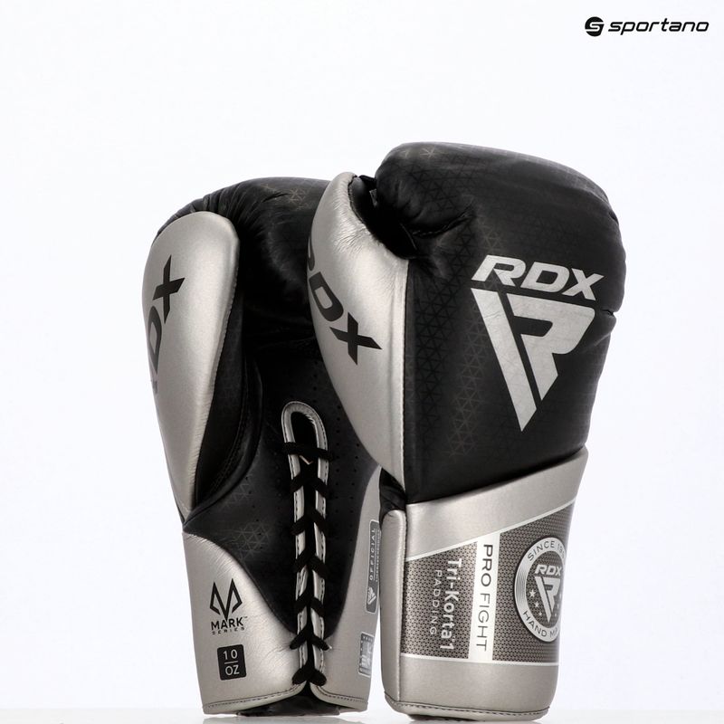 Rękawice bokserskie RDX K1 Mark Pro Fight Boxing silver 19