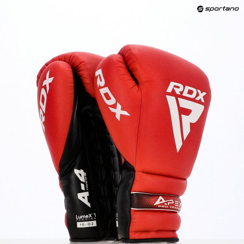 Rękawice bokserskie RDX Apex Lace Up Training Sparring Boxing red 20