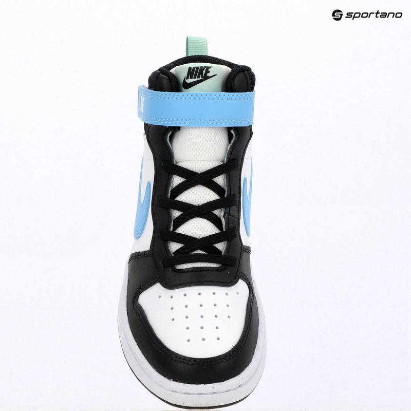 Buty dziecięce Nike Court Borough Mid 2 white/black/arctic green/football blue 16