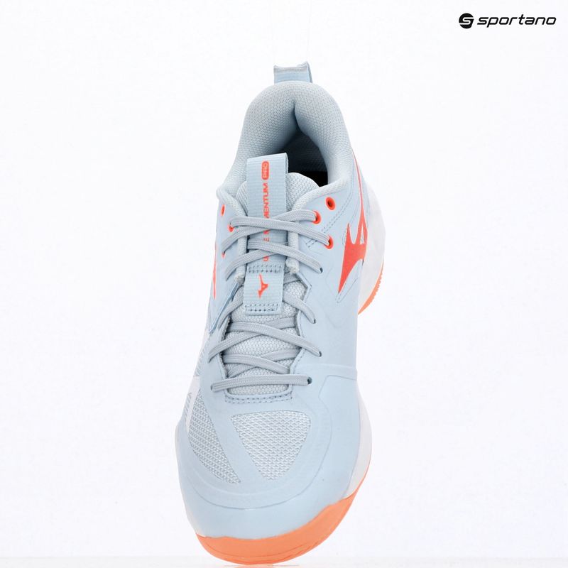 Buty do siatkówki damskie Mizuno Wave Momentum Pro blue finch/lava orange/flamingo coral 9