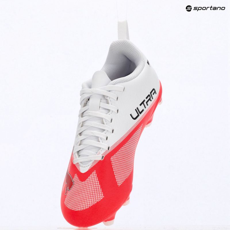 Buty piłkarskie dziecięce Puma Ultra 7 Play FG/AG Jr Ultra Red/Puma Black/Puma White 16
