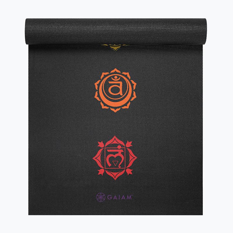 Mata do jogi Gaiam Premium Black Chakra 6 mm black chakra 2