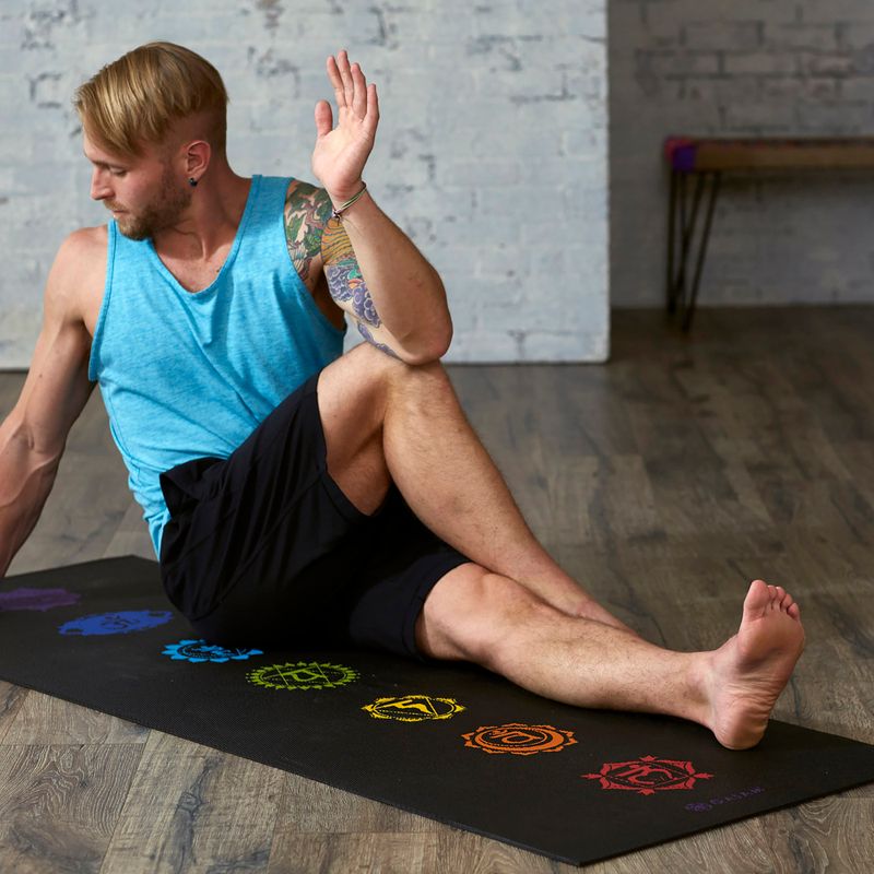 Mata do jogi Gaiam Premium Black Chakra 6 mm black chakra 7