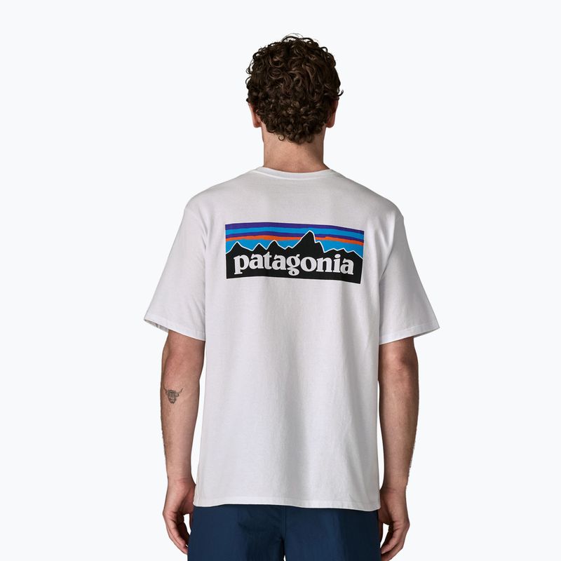 Koszulka męska Patagonia P-6 Logo Responsibili-Tee white 2