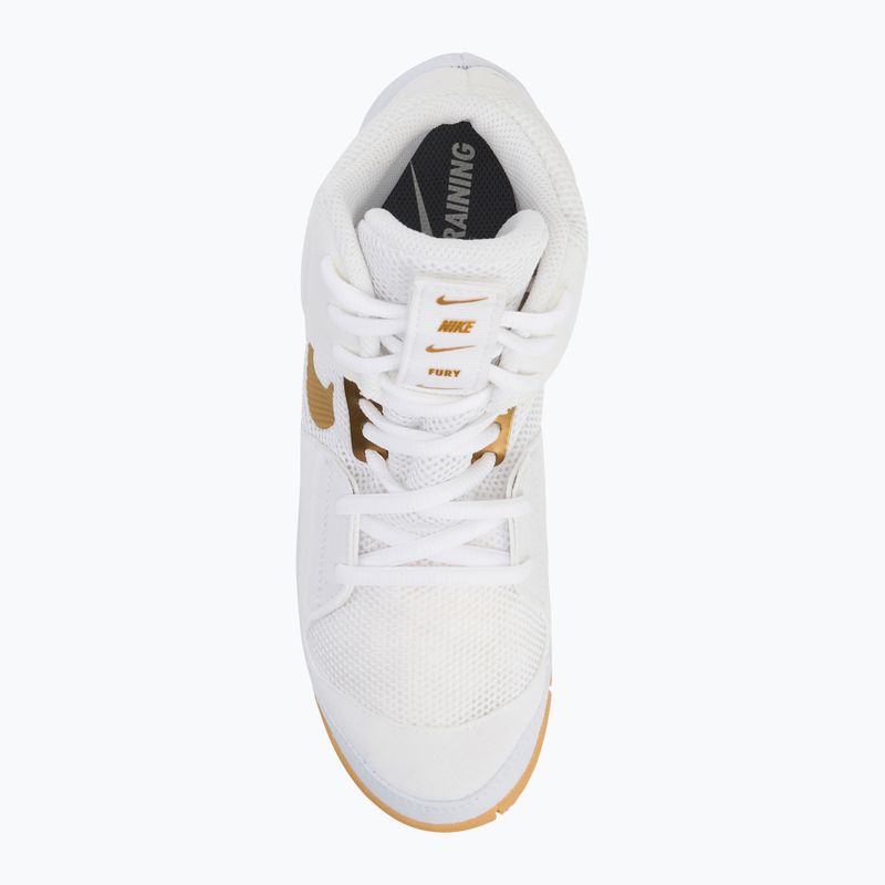 Buty zapaśnicze Nike Fury white/metallic gold 5
