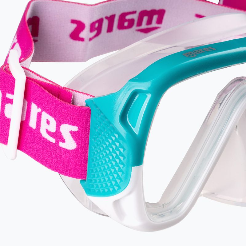 Zestaw do snorkelingu dziecięcy Mares Combo Keewee Junior aqua/white/clear 4
