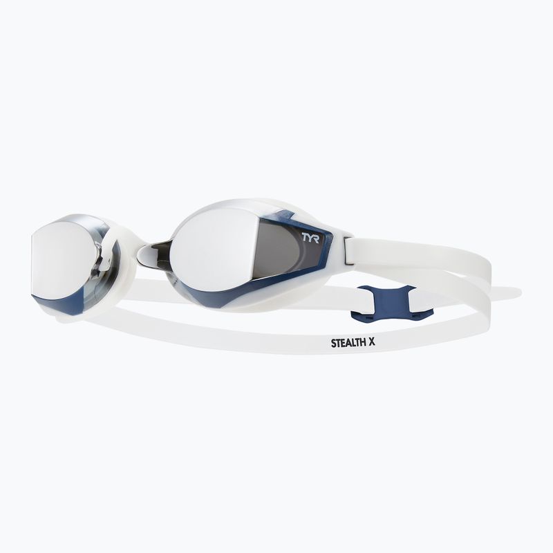 Okulary do pływania TYR Stealth-X Performance Mirrored silver/ white/ white 5