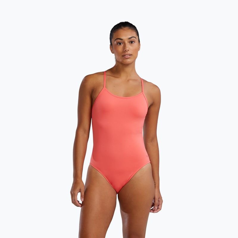 Strój pływacki jednoczęściowy damski TYR Durafast Elite Solid Cutoutfit coral