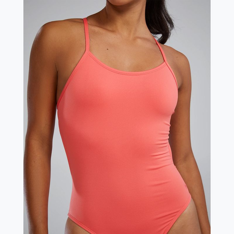 Strój pływacki jednoczęściowy damski TYR Durafast Elite Solid Cutoutfit coral 5