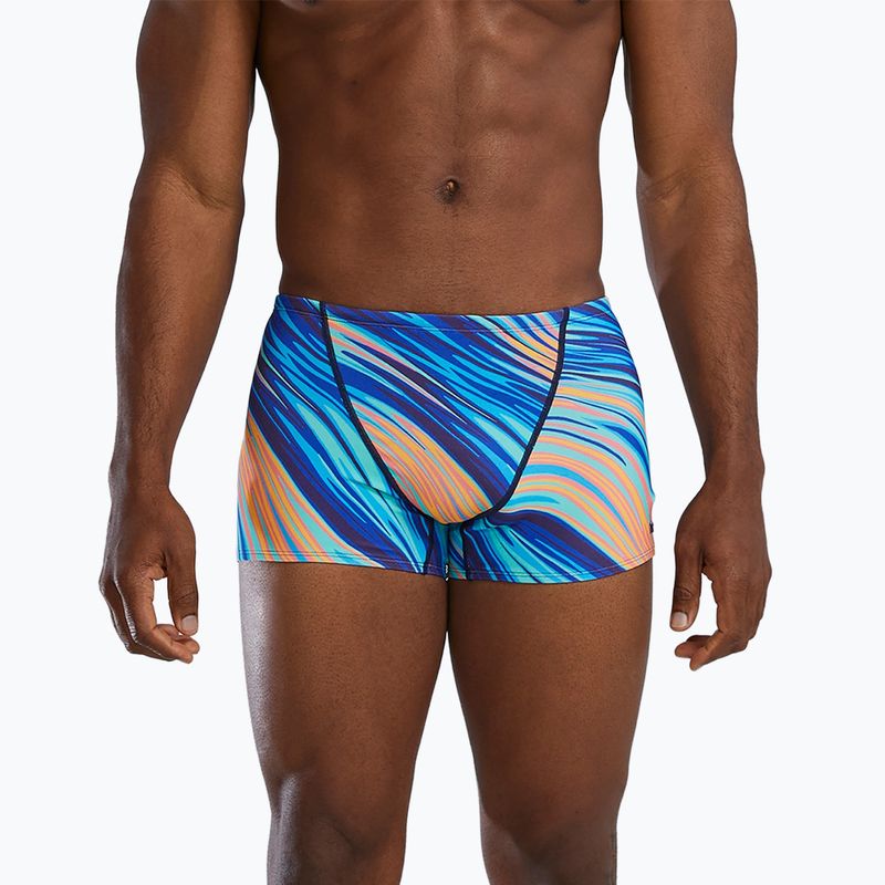 Bokserki pływackie męskie TYR Durafast Elite Riptidal Square Leg teal/orange 4