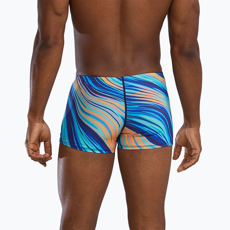 Bokserki pływackie męskie TYR Durafast Elite Riptidal Square Leg teal/orange 5