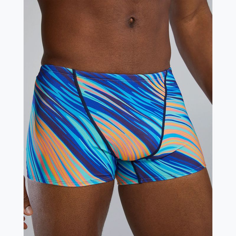 Bokserki pływackie męskie TYR Durafast Elite Riptidal Square Leg teal/orange 8