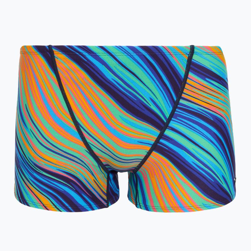 Bokserki pływackie męskie TYR Durafast Elite Riptidal Square Leg teal/orange