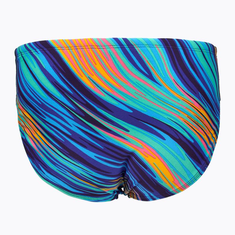 Slipy pływackie męskie TYR Durafast Elite Riptidal Briefs teal/orange 2