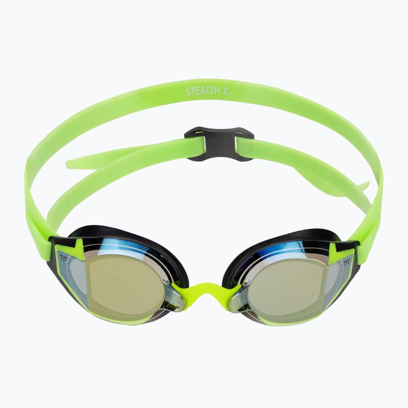 Okulary do pływania TYR Stealth-X Performance Mirrored electro lime 2